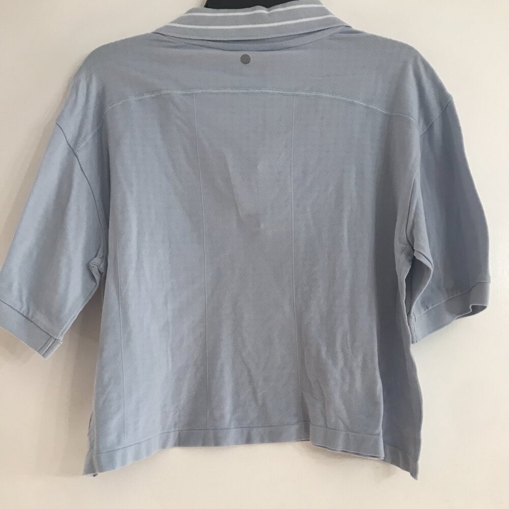 Calia Women's Seamless Tipped Polo in Pale Blue NWT - Picture 6 of 12